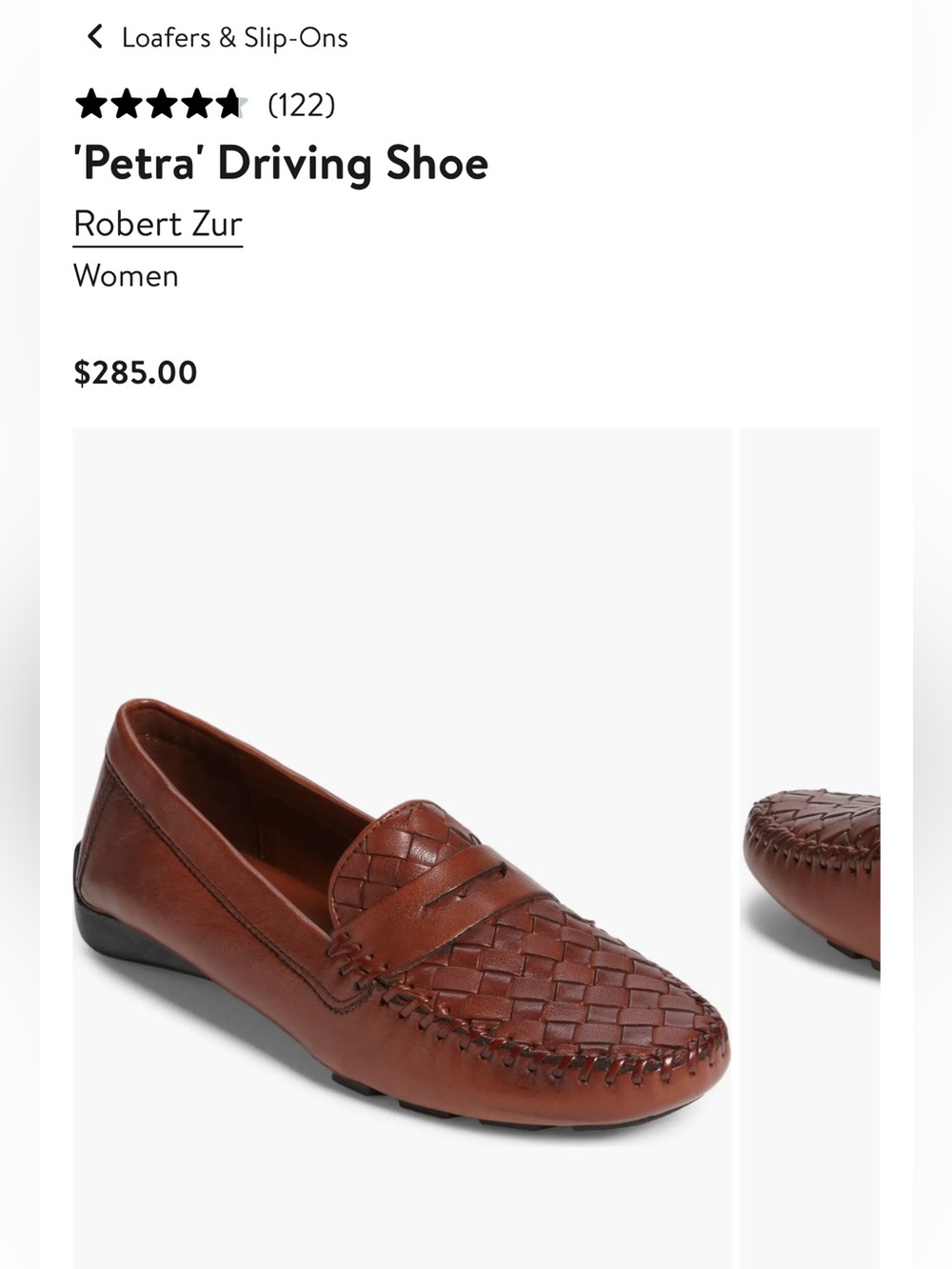 Robert Zur Petra Woven Leather Driving Loafers Women’s 6.5 AAAA